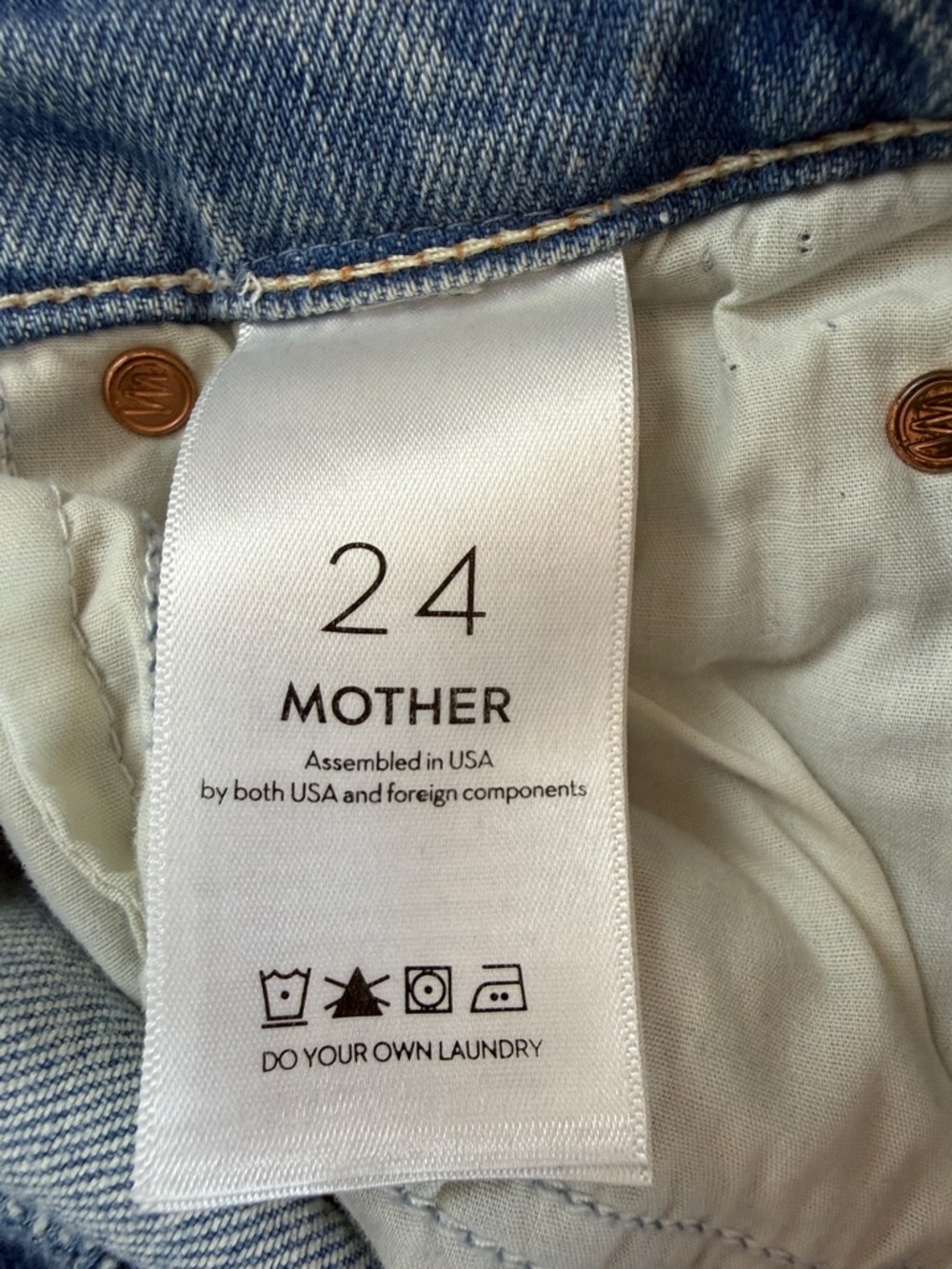 MOTHER The Insider High Rise Crop Step Fray Bootcut Jeans 24 “Out of the Blue” - Picture 12 of 16